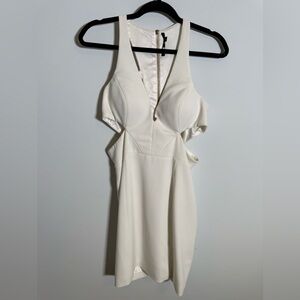 Jay Godfrey Ivory Cutout Bodycon Cocktail Dress |‎ Modern Minimalist Bridal Chic